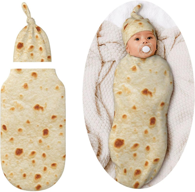 Figtihw Tortilla Swaddle Blankets Newborn Receiving Blanket Burrito Baby Swaddle Wrap Soft Sleeping Sack for Baby Girls Boys - Image 1